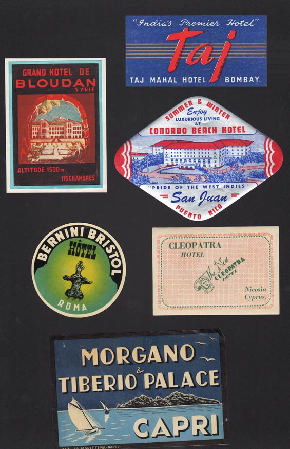 Hotel Baggage Labels, Dates Unknown (Source: Baldwin Family)
